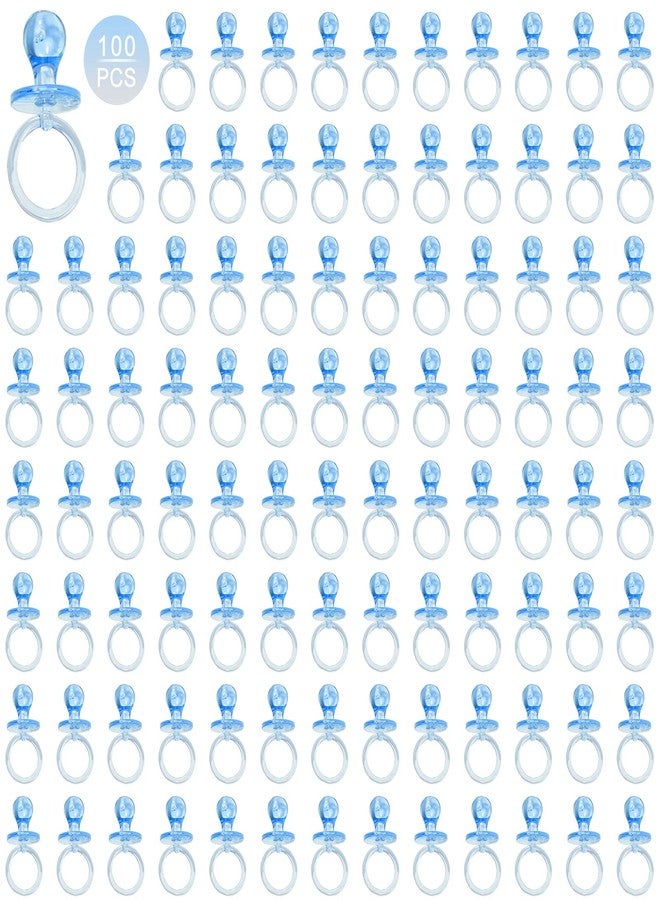 ZYFLSQ 100 Pieces 2.75 Inch Plastic Pacifier for Baby Shower, Baby Shower Pacifier for Gender Reveal Party Decoration DIY Birthday Party Gift (Blue) - Image 1